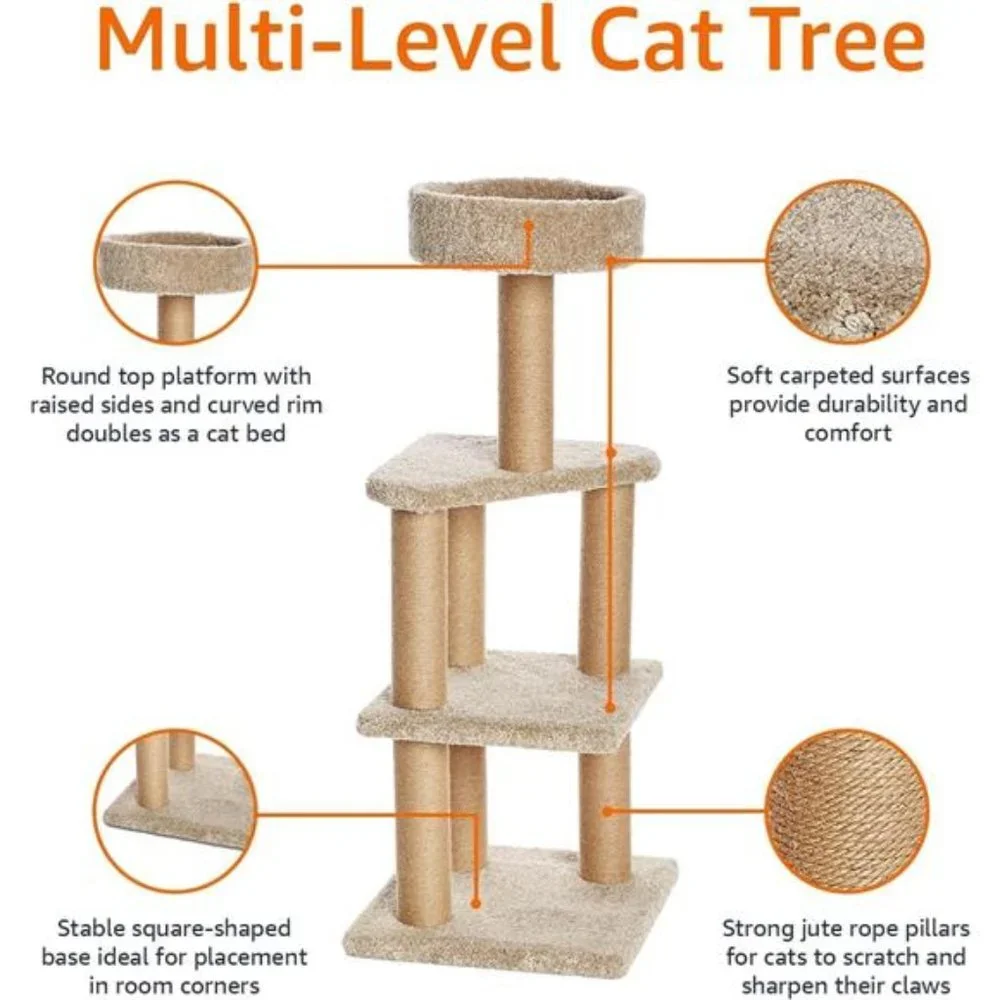 Cat Tree Indoor Climbing Activity Tower w/ Scratching Post, Large, 17.7